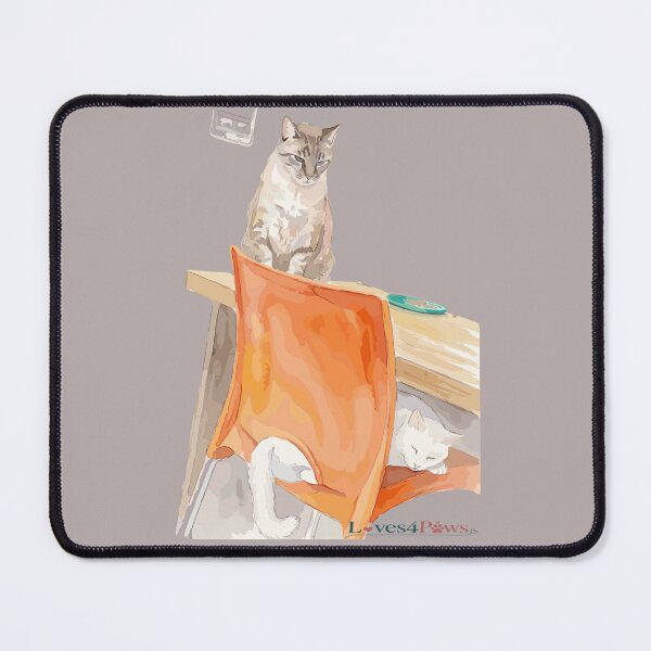 Item preview, White cat and Grey cat always together, in love and in pursuit. designed and sold by Loves4paws.