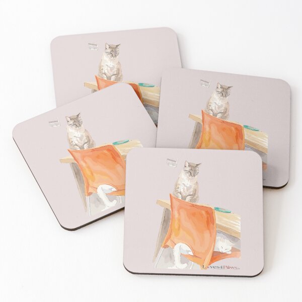 Item preview, White cat and Grey cat always together, in love and in pursuit. designed and sold by Loves4paws.