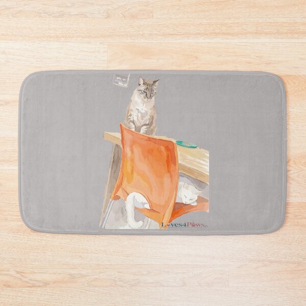 Item preview, White cat and Grey cat always together, in love and in pursuit. designed and sold by Loves4paws.