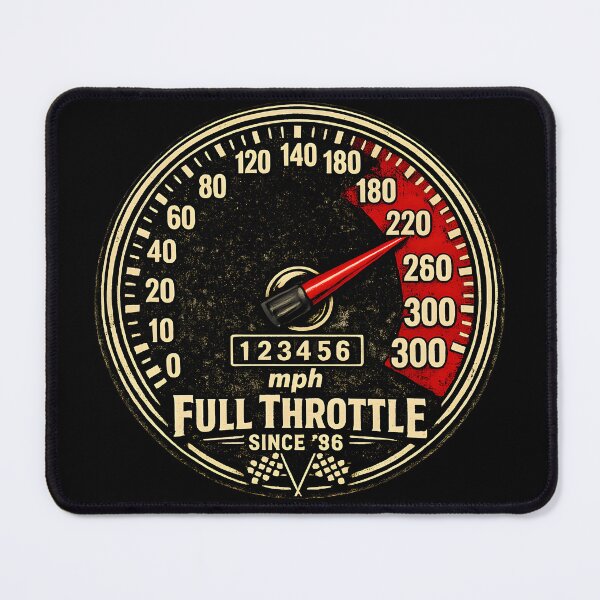 Item preview, Full Throttle Since ’86 – Vintage Racing Speedometer Design designed and sold by darkan1.