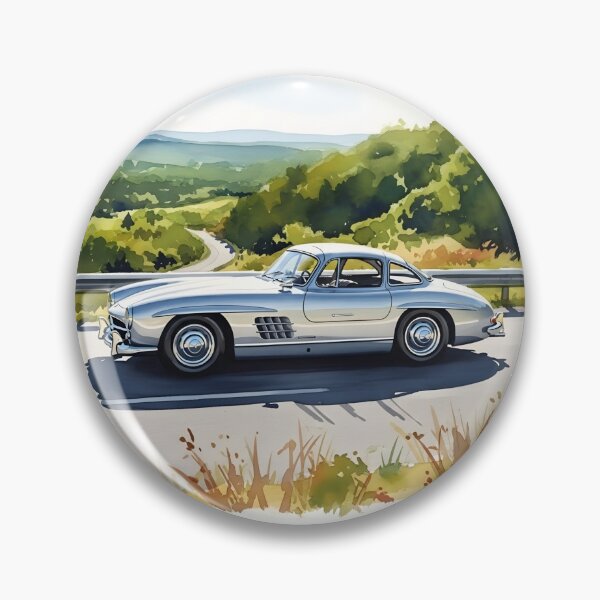Item preview, Mercedes-Benz 300SL Classic Watercolor Illustration Vintage Gullwing Sports Car Art designed and sold by Motorline44.