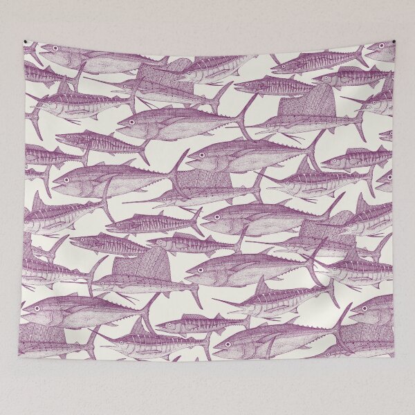 Item preview, Atlantic fish purple designed and sold by scrummy.