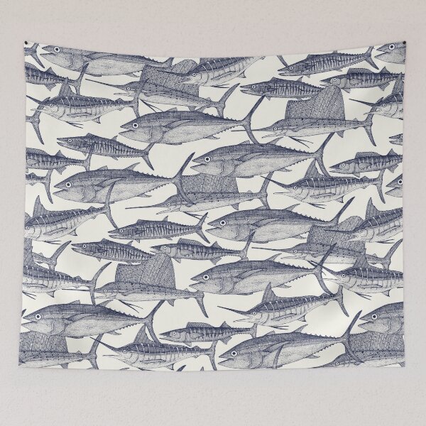 Item preview, Atlantic fish blue designed and sold by scrummy.