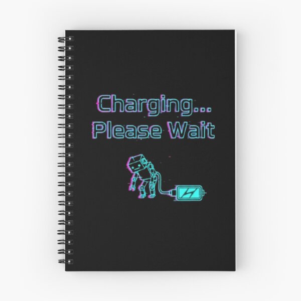 Item preview, Charging… Please Wait – Neon Glitch Robot designed and sold by trend-forge.