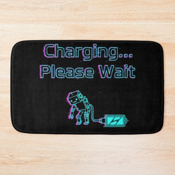 Item preview, Charging… Please Wait – Neon Glitch Robot designed and sold by trend-forge.