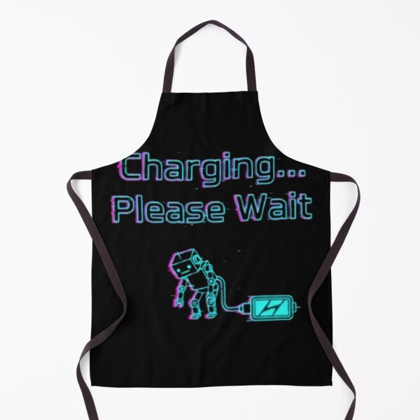 Item preview, Charging… Please Wait – Neon Glitch Robot designed and sold by trend-forge.