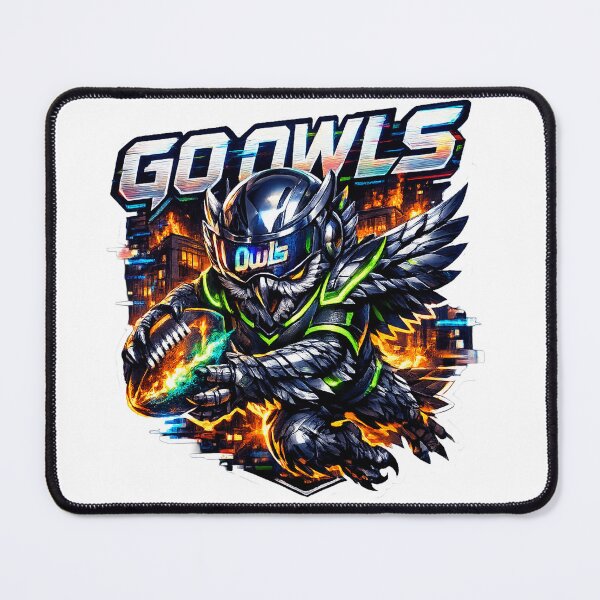 Item preview, Cyber Owl Quarterback Neon Flames – Premium Vinyl Sticker Drop designed and sold by ARTCREATESHOP.