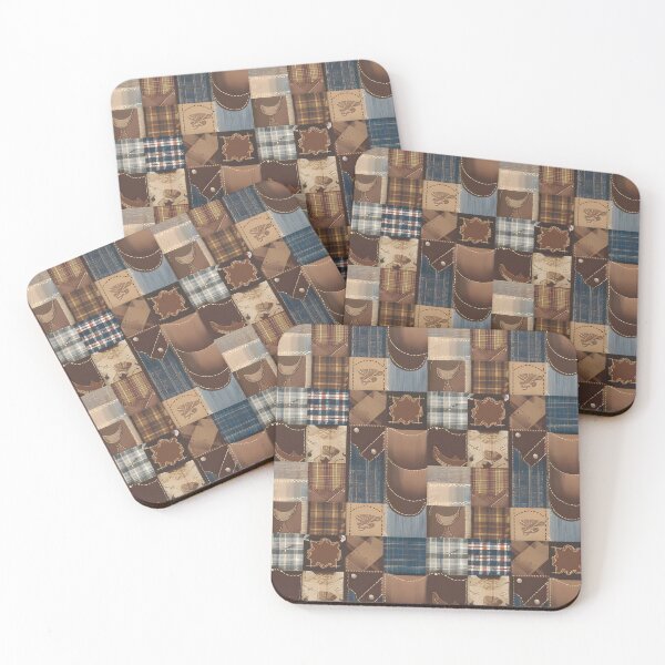 Item preview, Blue and Brown Shabby Chic Patchwork Texture designed and sold by CoastalEmp.