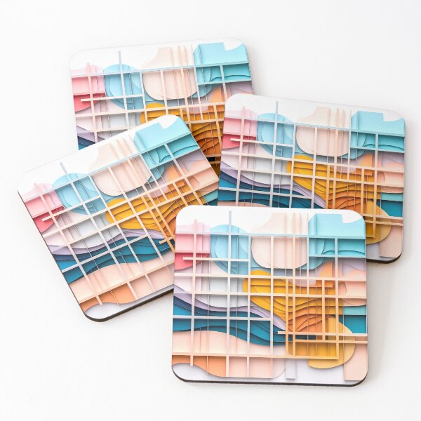Item preview, Geometric Layer Grid – Abstract Structural Art designed and sold by NizuCaCi.