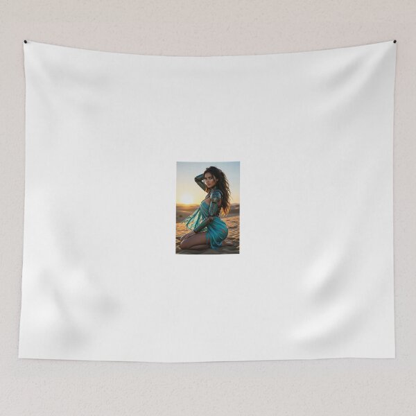 Item preview, Turquoise clad desert cyborg at golden hour designed and sold by CathryneDelamort.