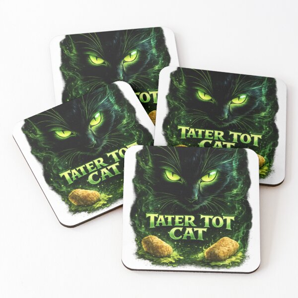 Item preview, Tater Tot Cat – Neon Green Eyes Black Cat | Funny Cat Lover Graphic designed and sold by CatLovers Studio.