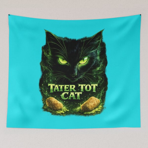 Item preview, Tater Tot Cat – Neon Green Eyes Black Cat | Funny Cat Lover Graphic designed and sold by CatLovers Studio.