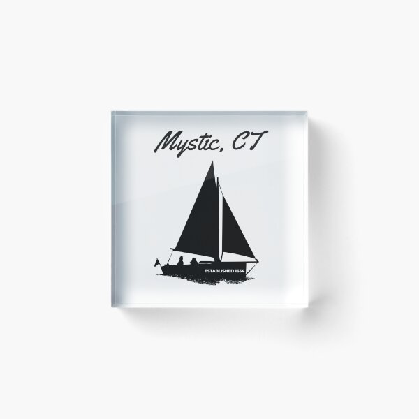 Artikelvorschau, Mystic Connecticut Segelboot, gegründet 1654, Nautisches Vintage-Design entworfen und verkauft von Moriarty's Digital Visions.