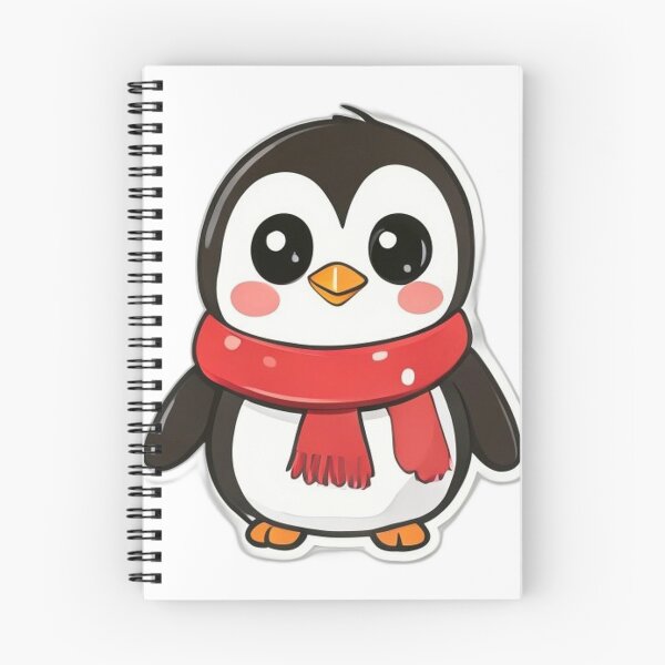 Item preview, Cute Kawaii Penguin Sticker with Red Scarf designed and sold by PrintMadog.