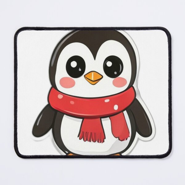 Item preview, Cute Kawaii Penguin Sticker with Red Scarf designed and sold by PrintMadog.