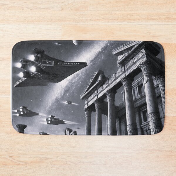 Item preview, Spaceships passing over ancient Roman temples designed and sold by Dogandesighn.