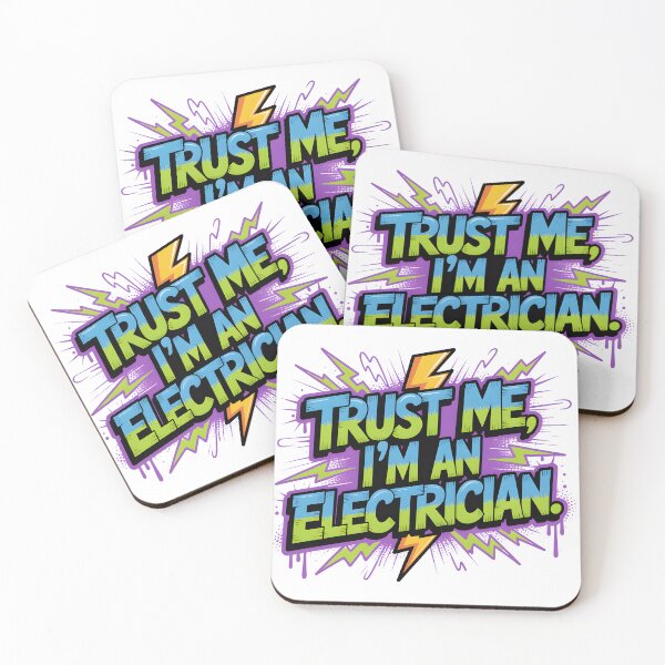 Item preview, Trust Me I’m an Electrician – Neon Retro Electrician Quote designed and sold by CoastalEmp.