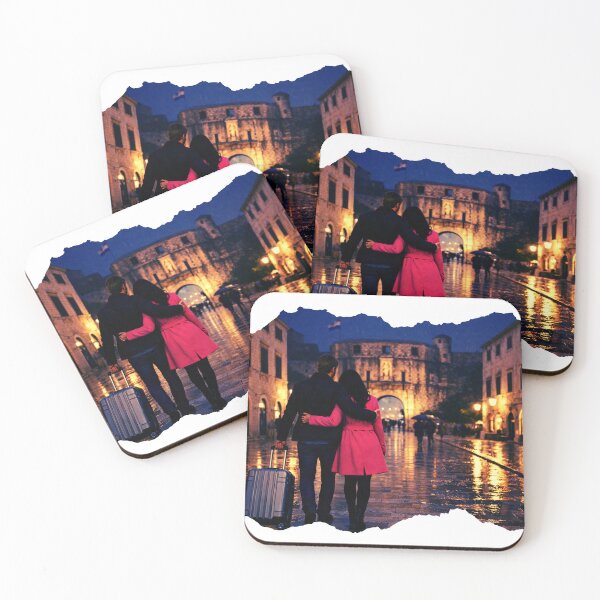 Item preview, Romantic Dubrovnik Evening Walk – Couple on Stradun Street to Pile Gate Travel Art designed and sold by Winetastic-Art.