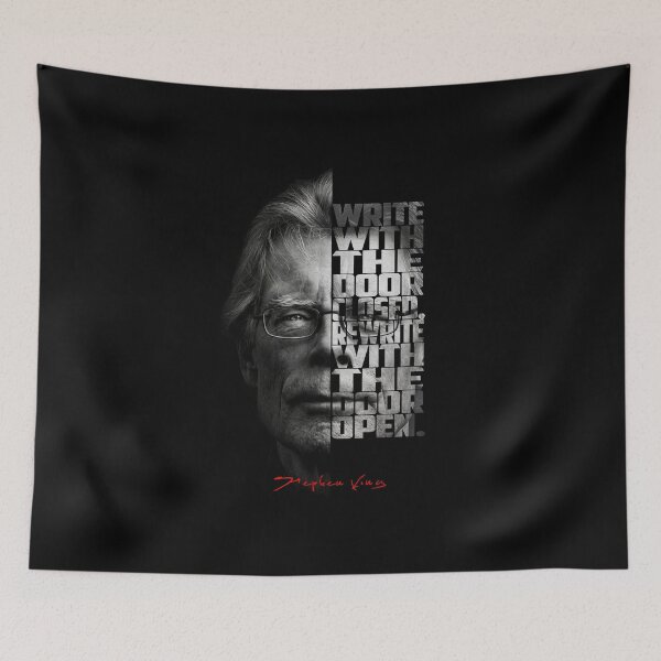 Item preview, Stephen King Split Face Quote Poster designed and sold by Enea Kelo.