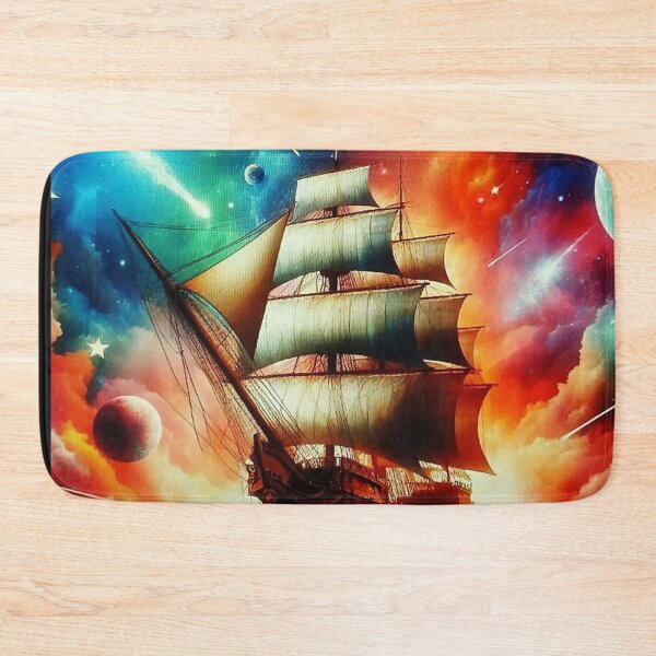 Item preview, "Ancient Sailing Ship in Cosmic Galaxy – Surreal Fantasy Art" designed and sold by Dogandesighn.