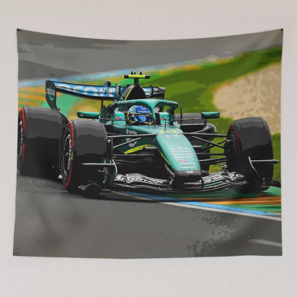 Item preview, Fernando Alonso racing his 2026 F1 car during the Australian Grand Prix abstract designed and sold by Rodissimus1984.