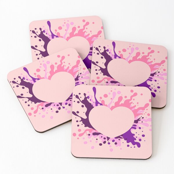 Item preview, Heart Paint Splash Silhouette | Purple & Pink Abstract Art T-Shirt designed and sold by Jesta Graphics.