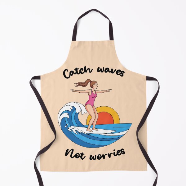 Item preview, Catch Waves Not Worries – Balanced Surfer Girl on the Ocean designed and sold by Sea Gem.