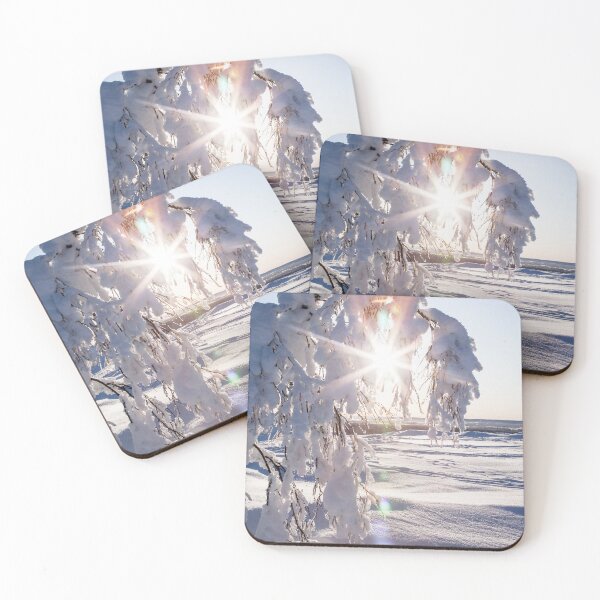 Item preview, Winter Sun Shining Through Snowy Tree designed and sold by katifinell.