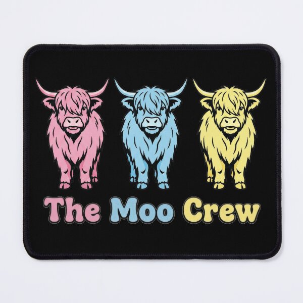 Item preview, The Moo Crew Colorful Highland Cow Trio - Modern Scottish Wildlife Art designed and sold by Loom on the Loch.