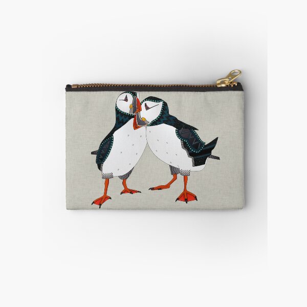 Item preview, puffin pair warm grey designed and sold by scrummy.