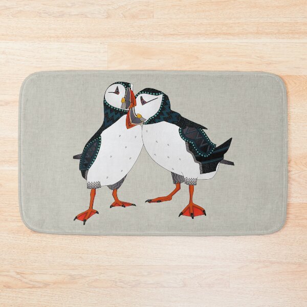 Item preview, puffin pair warm grey designed and sold by scrummy.