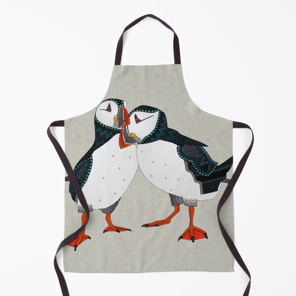 Item preview, puffin pair warm grey designed and sold by scrummy.