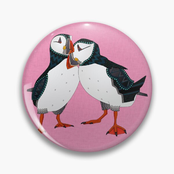 Item preview, puffin pair pink designed and sold by scrummy.