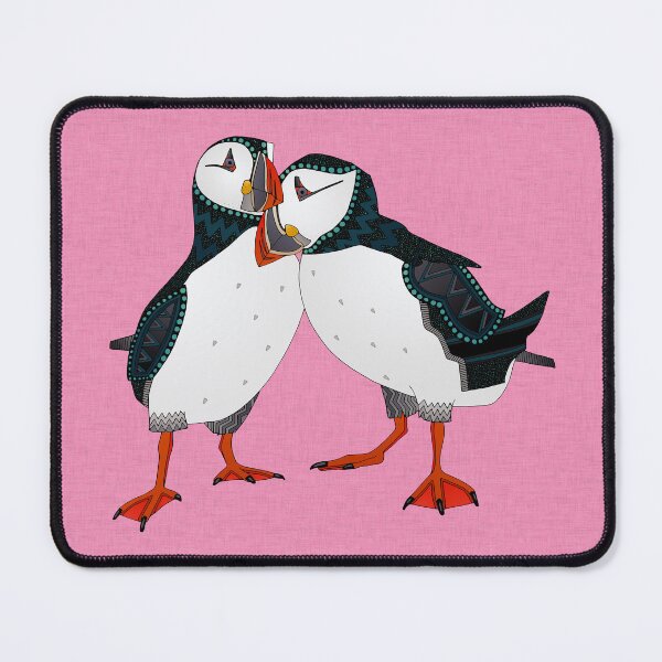 Item preview, puffin pair pink designed and sold by scrummy.