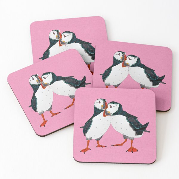 Item preview, puffin pair pink designed and sold by scrummy.