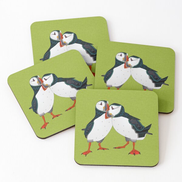 Item preview, puffin pair lime designed and sold by scrummy.
