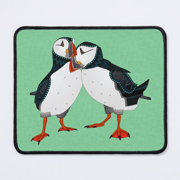 Item preview, puffin pair green designed and sold by scrummy.