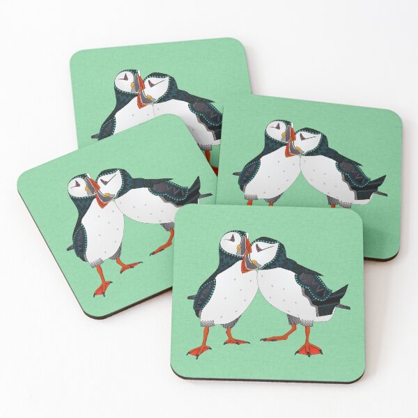 Item preview, puffin pair green designed and sold by scrummy.