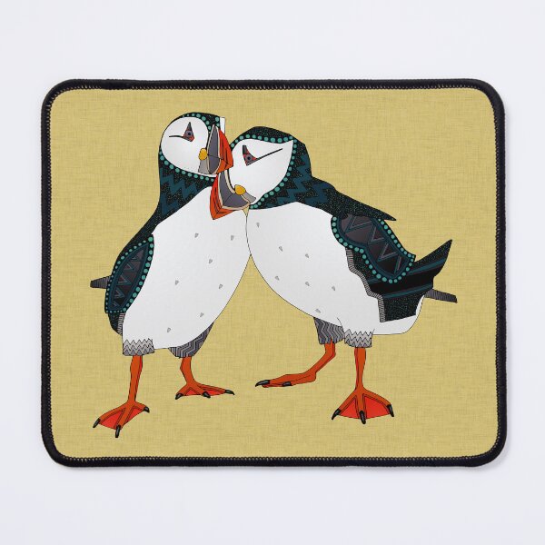 Item preview, puffin pair gold designed and sold by scrummy.