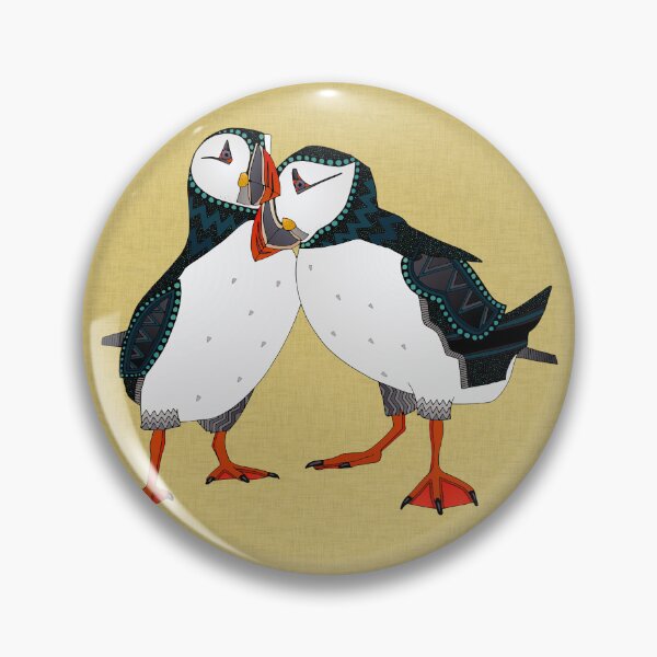 Item preview, puffin pair gold designed and sold by scrummy.