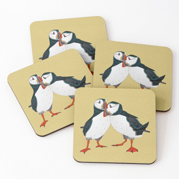 Item preview, puffin pair gold designed and sold by scrummy.