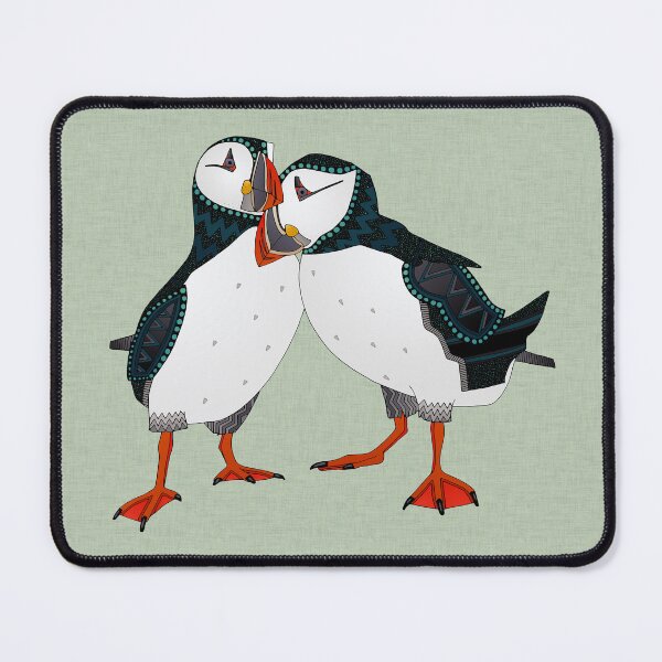 Item preview, puffin pair eucalyptus designed and sold by scrummy.