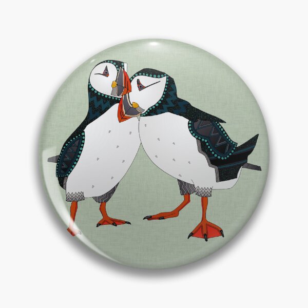 Item preview, puffin pair eucalyptus designed and sold by scrummy.
