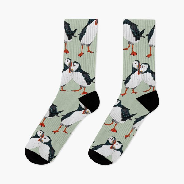 Item preview, puffin pair eucalyptus designed and sold by scrummy.