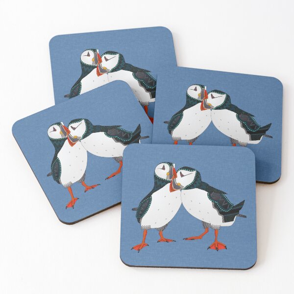 Item preview, puffin pair blue designed and sold by scrummy.