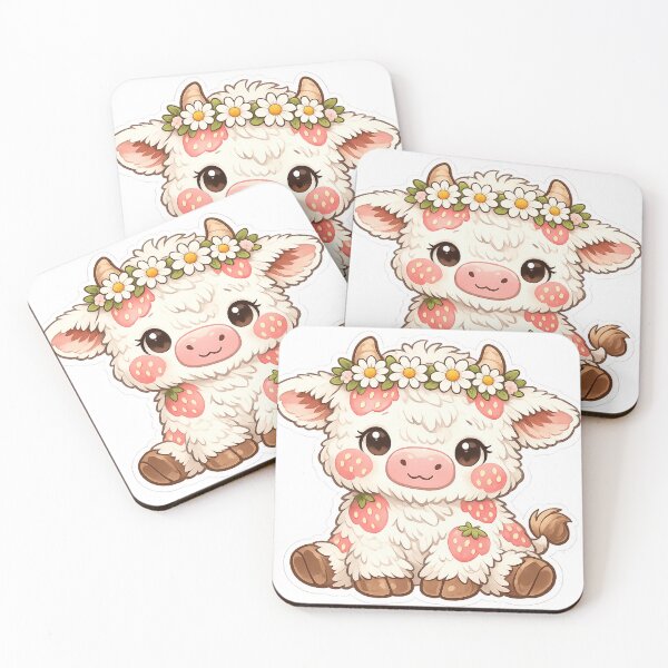 Item preview, Cute Strawberry Cow Pastel Farm Cottagecore Aesthetic designed and sold by Retro Mood Co.