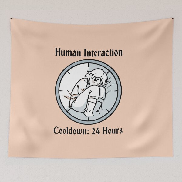 Item preview, Human Interaction Cooldown Introvert Gaming Humor designed and sold by Quiet Mode Studio.
