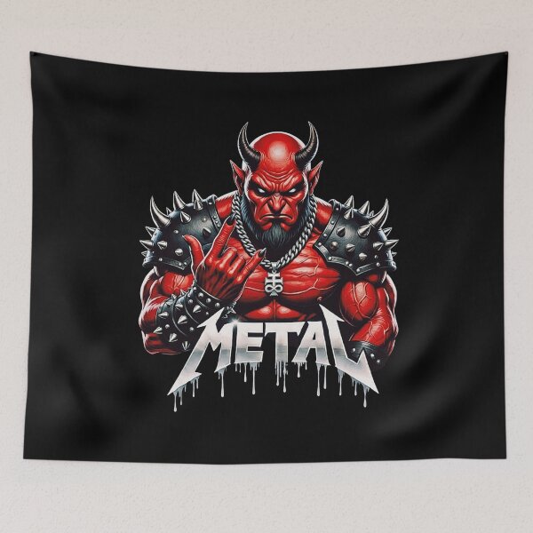 Item preview, Heavy Metal Devil Demon Horns Metalhead Headbanger Art designed and sold by DeimosArtIntl.