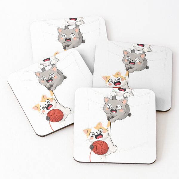 Item preview, Pocket Cats Chaos – Cute Kawaii Cats Peeking From Pocket Cartoon designed and sold by Dreamteeworks.