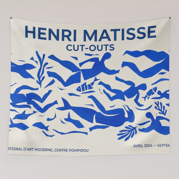Item preview, Matisse Swimming Cut-Out Poster – Blue Abstract Ocean Scene Modernist Art Print designed and sold by Maisonsucces.